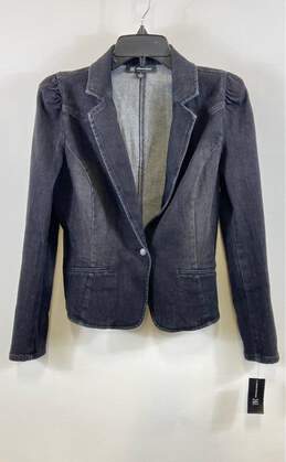 NWT INC International Concepts Womens Black Pockets Denim Blazer Jacket - Size S