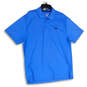 Mens Blue Spread Collar Short Sleeve Heatgear Polo Shirt Size X-Large image number 1