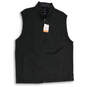 NWT Mens Black Classic Fit Stretch Sleeveless Full-Zip Vest Size Large image number 1