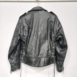 Wilsons Men's Black Leather Motorcycle Jacket Size M alternative image