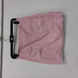 Women's BB Dakota Fringed Pink Tweed Miniskirt Size 8