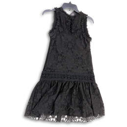 NWT Womens Black Pleated Lace Sleeveless Round Neck A-Line Dress Size M alternative image