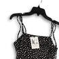 NWT Womens Black White Printed Adjustable Straps Mini Dress Size Small image number 3