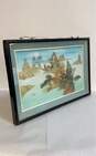 Oriental Hand Crafted Wall Art Landscape Temple Garden Shadow Box Framed image number 2