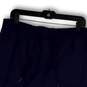 Womens Blue Elastic Waist Pleated Pockets Drawstring A-Line Skort Size L image number 4