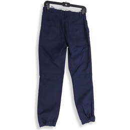 NWT Womens Blue Flat Front Pockets Regular Fit Button Jogger Pants Size 2 alternative image