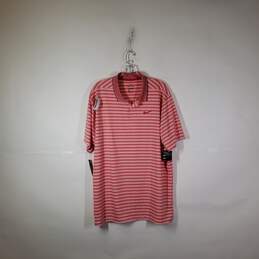 NWT Mens Striped Regular Fit Short Sleeve Collared Golf Polo Shirt Size XL