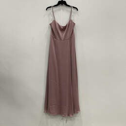 NWT Womens Purple Cowl Neck Spaghetti Strap Back Zip Maxi Dress Size 10