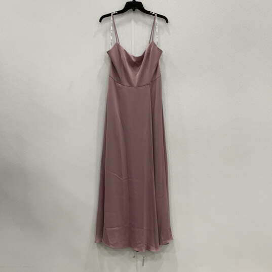 NWT Womens Purple Cowl Neck Spaghetti Strap Back Zip Maxi Dress Size 10 image number 1
