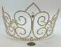 Silver Tone Clear Icy Rhinestone Statement Tiara 96.7g image number 8