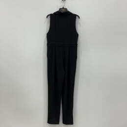 NWT Womens Black Tuxedo Satin Collare Knit Crepe One-Piece Jumpsuit Size L alternative image