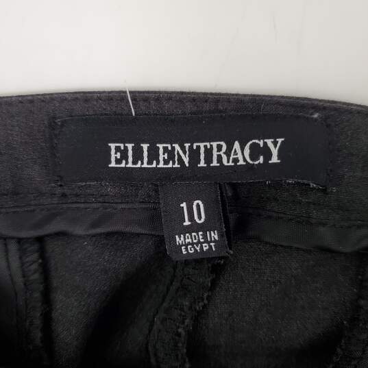 Ellen Tracy WM's Charcoal Gray Side Zip Stretch Cotton Slacks Size 10 image number 3