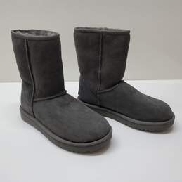 UGG Australia Classic Short II Gray Suede Leather Boots Women’s Shoe Sz 8
