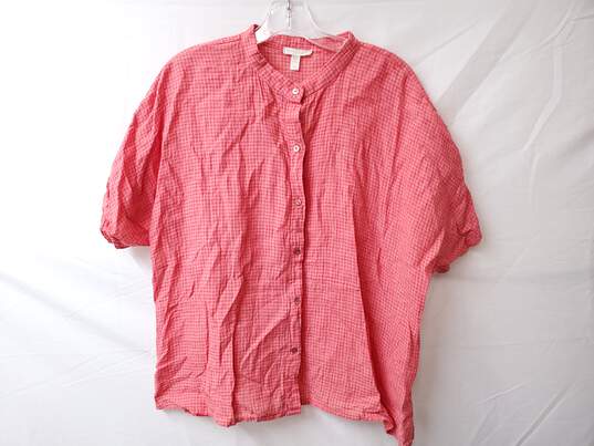 Eileen Fisher | Women's Coral Button-Up | Size L image number 1