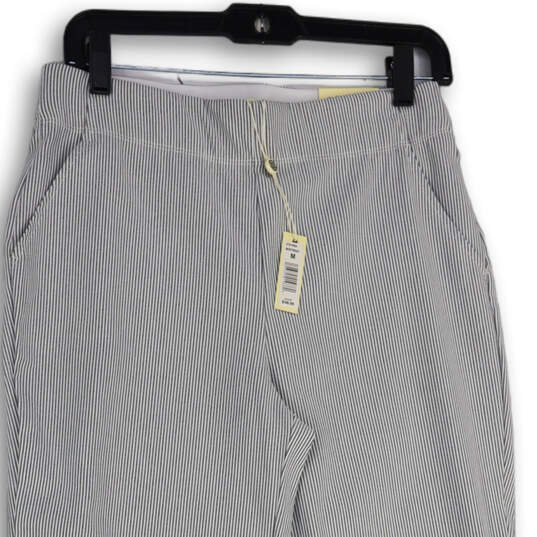 NWT Womens Gray Striped Slash Pocket Pull-On Trouser Pants Size Medium image number 3