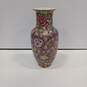 Pink Floral Pattern w/ Gold Accent Porcelain Vase image number 3