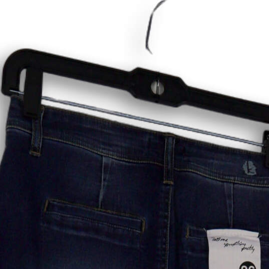 NWT Womens Blue Pockets Button Front  Denim Straight And Pencil Skirt Sz 26 image number 4