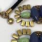 Designer J. Crew Two-Tone Multicolor Rhinestone Abstract Statement Necklace image number 4