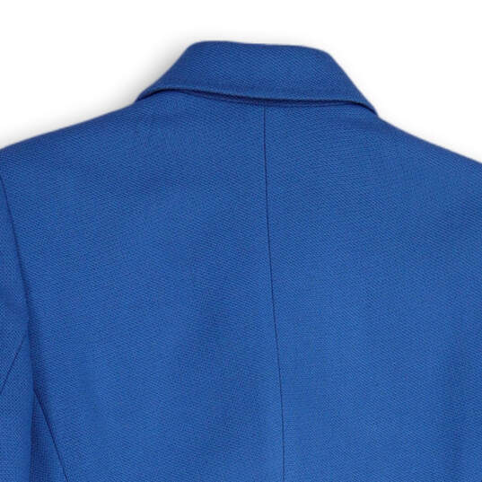 Womens Blue Notch Lapel Long Sleeve Two Button Blazer Size 8P image number 4