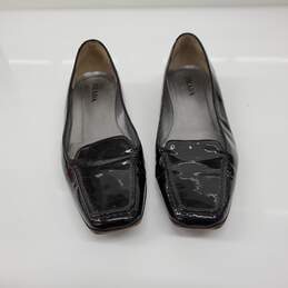 Prada Women's Black Patent Leather Loafers Size 9 AUTHENTICATED