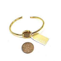 NWT Designer Michael Kors Gold-Tone Clear Rhinestone Cuff Bracelet W/ Bag alternative image