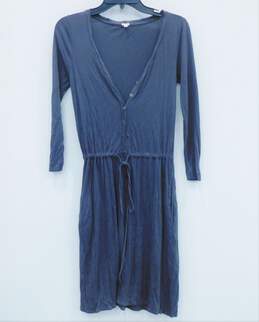 J. CREW Women's Gray Drawstring V-Neck Henley Dress Size XS
