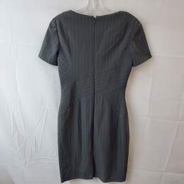 Tahari Gray Striped Bodycon Dress Size 2 alternative image