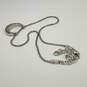 Designer Brighton Silver-Tone Fox Tail Chain Crescent Moon Pendant Necklace image number 3