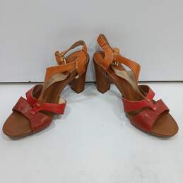 Pikolinos Women's Orange Leather Heels Size 37 alternative image