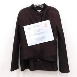 Badgley & Mischka Burgundy Silk Skirt Suit Set