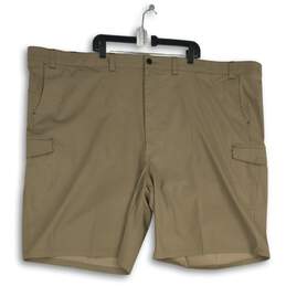NWT Mens Beige The Active Series Flat Front Cargo Shorts Size 60W