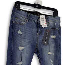 NWT Womens Blue Bombshell Denim Distressed Stretch Skinny Leg Jeans Sz 10R