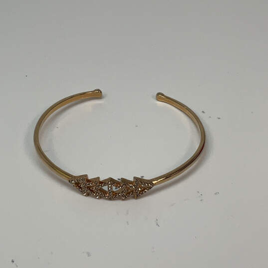 IOB Designer Stella & Dot Gold-Tone Rhinestone Pave Triangle Cuff Bracelet image number 1