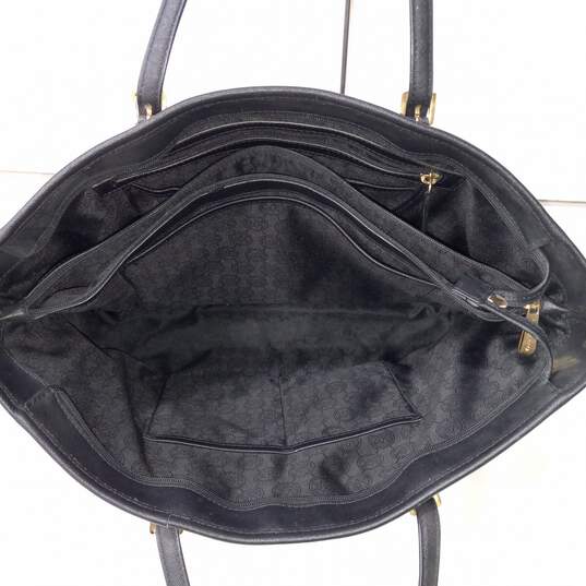 Michael Kors Black Leather Jet Set Shopping/Travel Tote Bag Purse image number 6