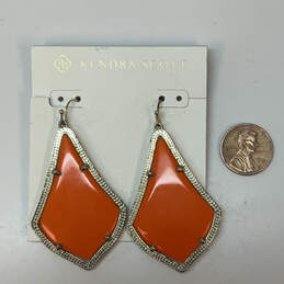 Designer Kendra Scott Gold-Tone Orange Alex Stone Drop Earrings w/ Dust Bag alternative image