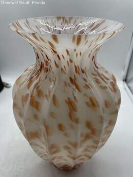Murano White And Brown Crystal Vase alternative image