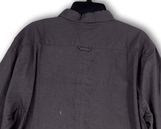 NWT Mens Gray Long Sleeve Spread Collar Pocket Button-Up Shirt Size XL image number 4