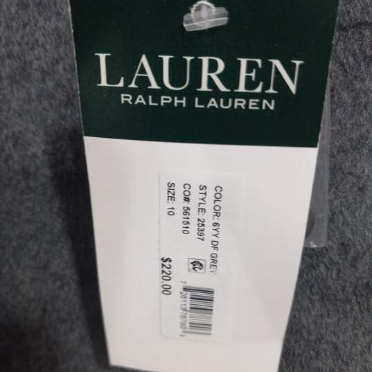 Lauren Ralph Lauren Women's Gray Wool Blend Reefer Coat Size 10 NWT image number 4