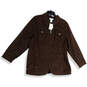 NWT Womens Brown Long Sleeve Collared Pockets Full-Zip Jacket Size 0X/16W image number 1
