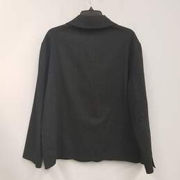 Womens Gray Pockets Long Sleeve Collared Single Breasted Jacket Size 8 alternative image