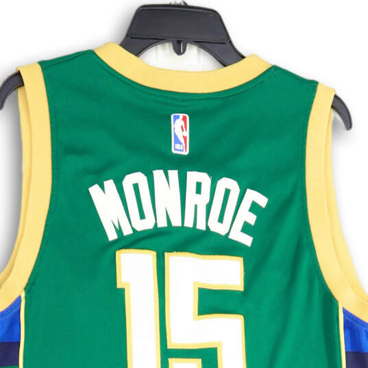 Mens Green Gold Milwaukee Bucks Greg Monroe #15 Basketball Jersey Size L image number 4