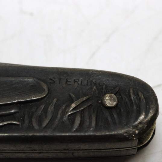 Vintage Empire Sterling Silver Grasshopper Pocket Knife image number 5