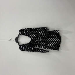 NWT Womens Black Polka Dot Long Sleeve V-Neck Back Zip Mini Dress Size S alternative image