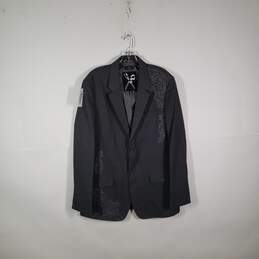 Mens Cut & Sew Collared Long Sleeve Single Breasted Button Front Blazer Size XL