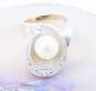 Vintage 14K White Gold Pearl 0.12 CTTW Diamond Ring 6.8g image number 1