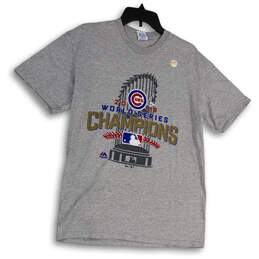 Womens Gray Chicago Cubs 2016 World Series Champions MLB T-Shirt Size M
