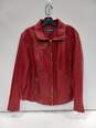 Kenneth Cole Reaction Women's Red Faux Leather Jacket Size 1X image number 1