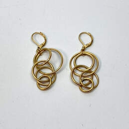 Designer Joan Rivers Gold-Tone Lever Back Multi Linked Circle Drop Earrings alternative image