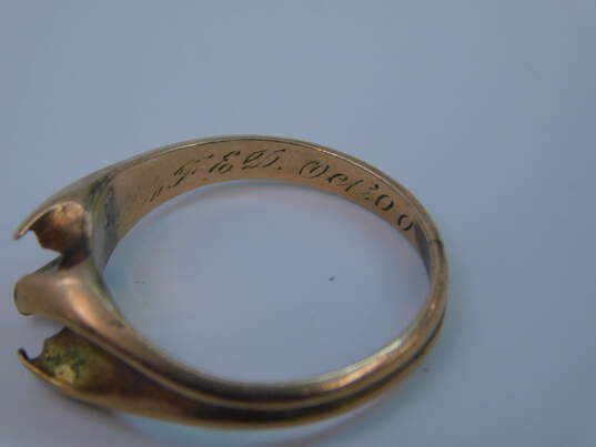 Antique 9K Gold Band Ring Setting For Repair 3.4g image number 5