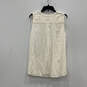 NWT Womens White Sleeveless V-Neck Pleated Pullover Tank Top Size Large image number 2